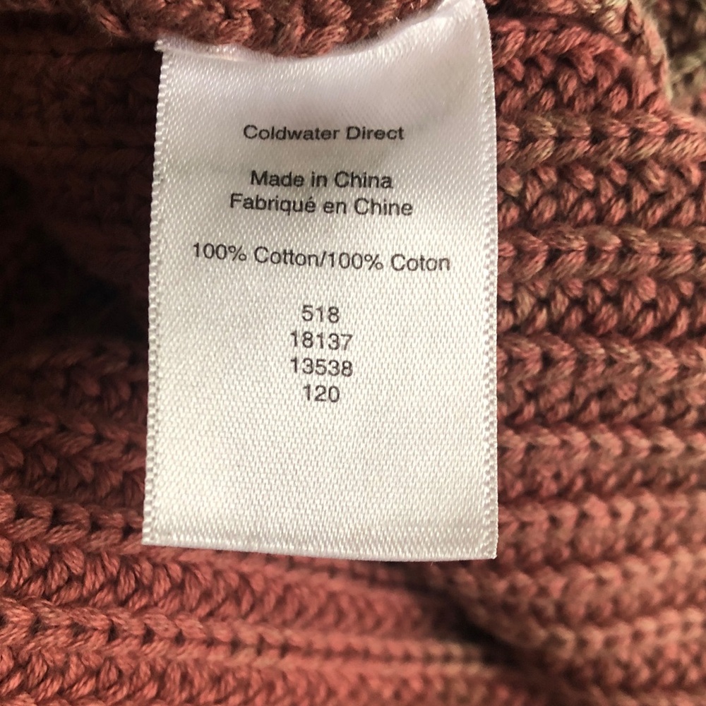 Coldwater Creek brown ribbed crop sweater size PM - Picture 4 of 5